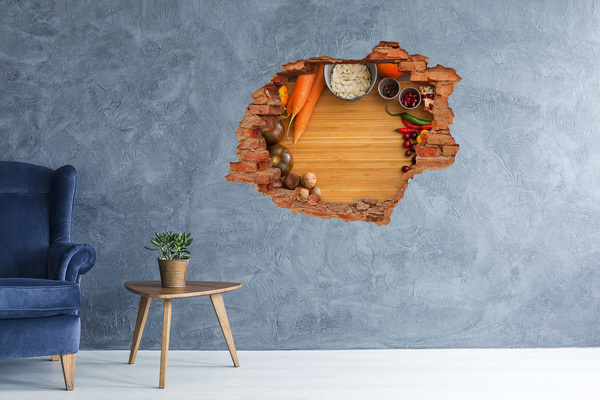 Hole in the wall decal Autumn vegetables