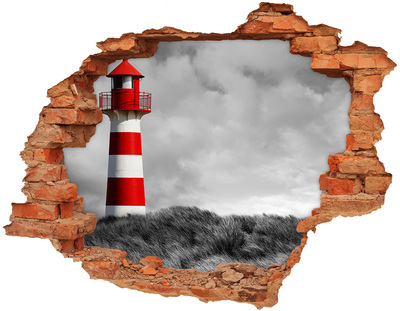 Hole wall sticker Lighthouse in the clouds