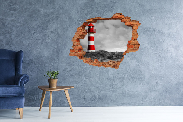 Hole wall sticker Lighthouse in the clouds