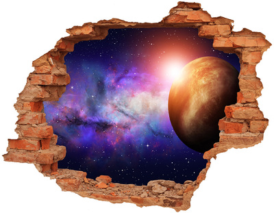 Hole in the wall sticker Space Adventure