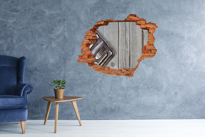 Hole wall sticker A charming dining room in a rustic style