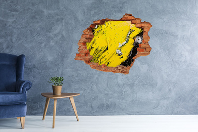 Hole wall sticker Golden hole in the concrete