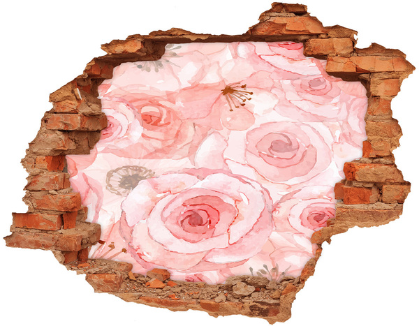 Hole in the wall decal Floral pattern