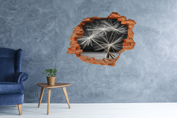 3D wall hole Dandelion flowers in concrete