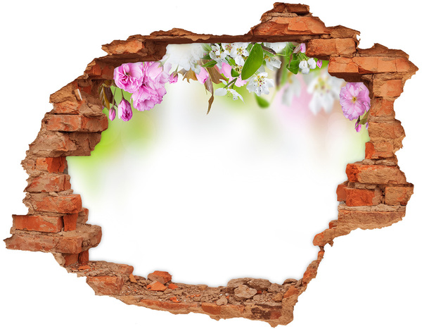 Hole wall sticker Spring flowers