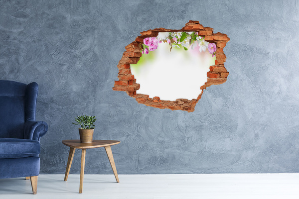 Hole wall sticker Spring flowers