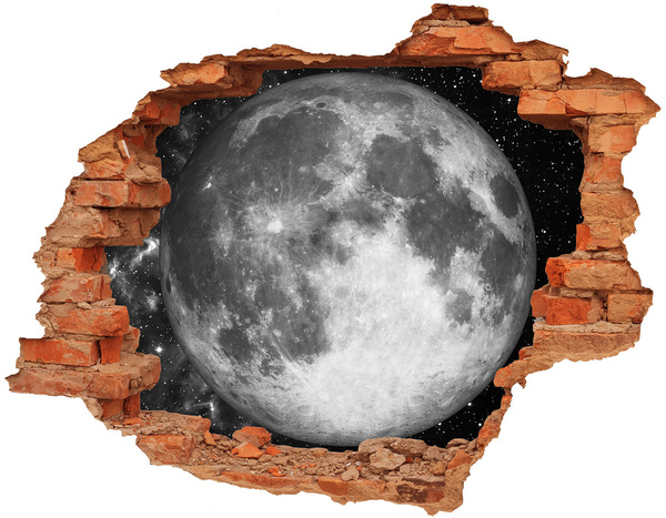 3D wall hole The Moon in the Hole in the Wall