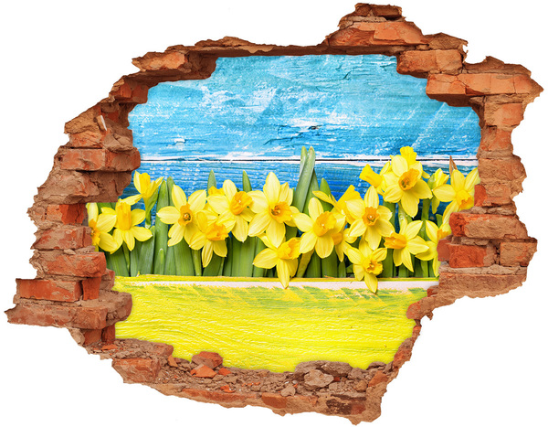 Hole wall sticker A flower paradise behind the wall