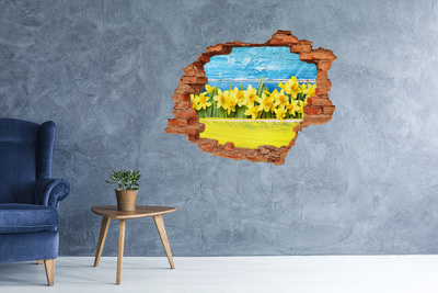 Hole wall sticker A flower paradise behind the wall
