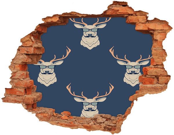 3D wall hole Hipster deer