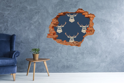 3D wall hole Hipster deer