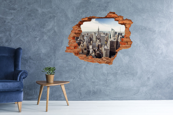 3D wall hole View of New York
