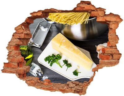 Hole in the wall sticker Pasta with garlic