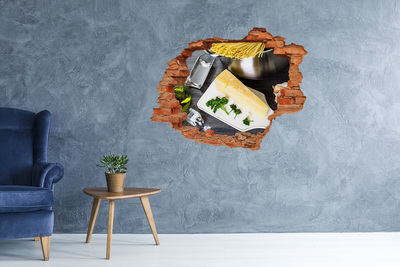 Hole in the wall sticker Pasta with garlic