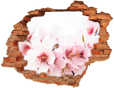 Hole wall sticker Cherry blossoms with a bee