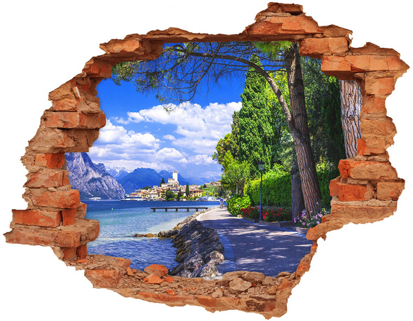 Hole in the wall decal A picturesque promenade by the lake