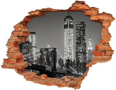 Hole in the wall sticker Manhattan at night