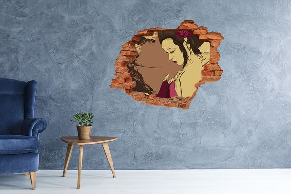 Hole in the wall sticker Geisha