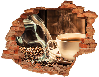 Hole in the wall sticker Coffee and coffee beans