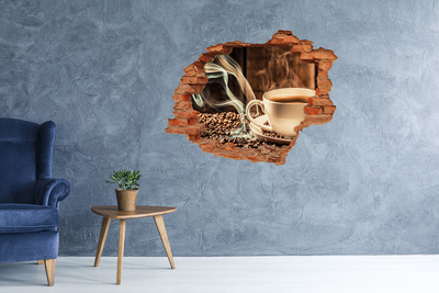 Hole in the wall sticker Coffee and coffee beans