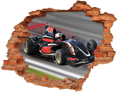 Hole in the wall decal A racing car on the track