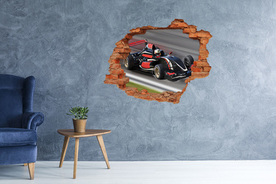 Hole in the wall decal A racing car on the track