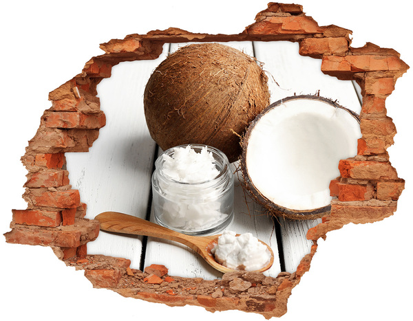 3D wall hole wallpaper Coconut oil