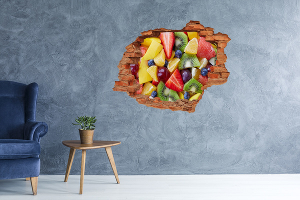 Hole wall sticker Fruit paradise in concrete