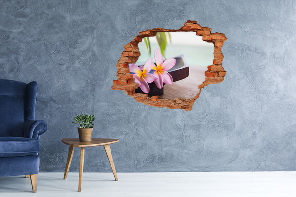 3D wall hole Flower in a hole in the wall