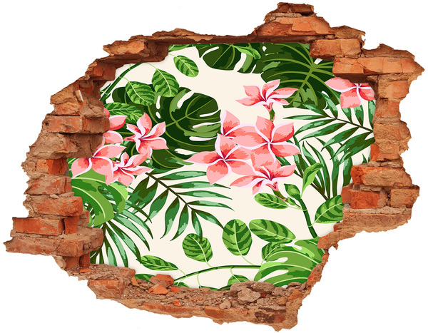Hole wall sticker Tropical flower garden