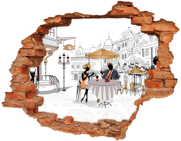 Hole wall sticker Coffeehouse