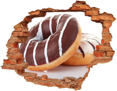 Hole wall sticker Donats with chocolate