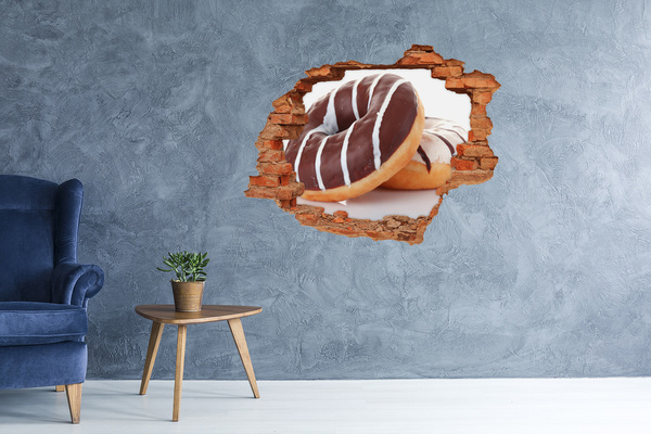 Hole wall sticker Donats with chocolate