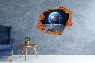 Hole in the wall sticker View from the Moon to Earth