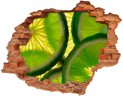 3D wall hole wallpaper Juicy Limes in a Hole in the Wall