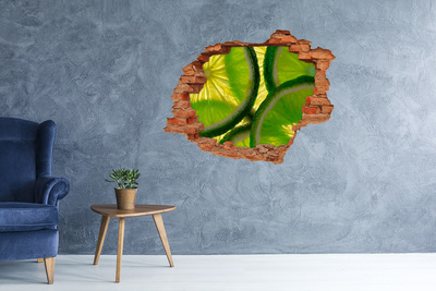 3D wall hole wallpaper Juicy Limes in a Hole in the Wall