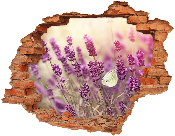 Hole wall sticker Flower paradise with a butterfly