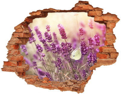 Hole wall sticker Flower paradise with a butterfly