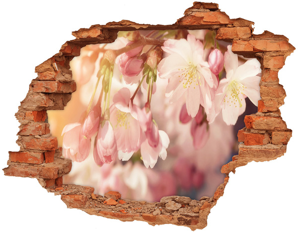 Hole wall sticker A floral dream in concrete