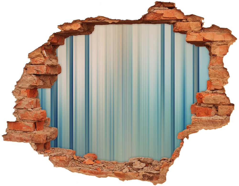 Hole in the wall sticker Blue stripes