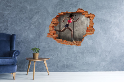 Hole in the wall sticker Runner in action