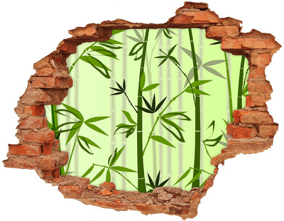 Hole in the wall decal Green bamboo forest