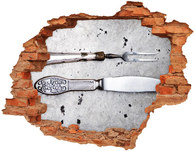 Hole in the wall sticker Cutlery