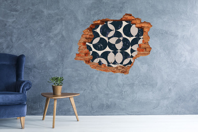 Hole in the wall decal Geometric background