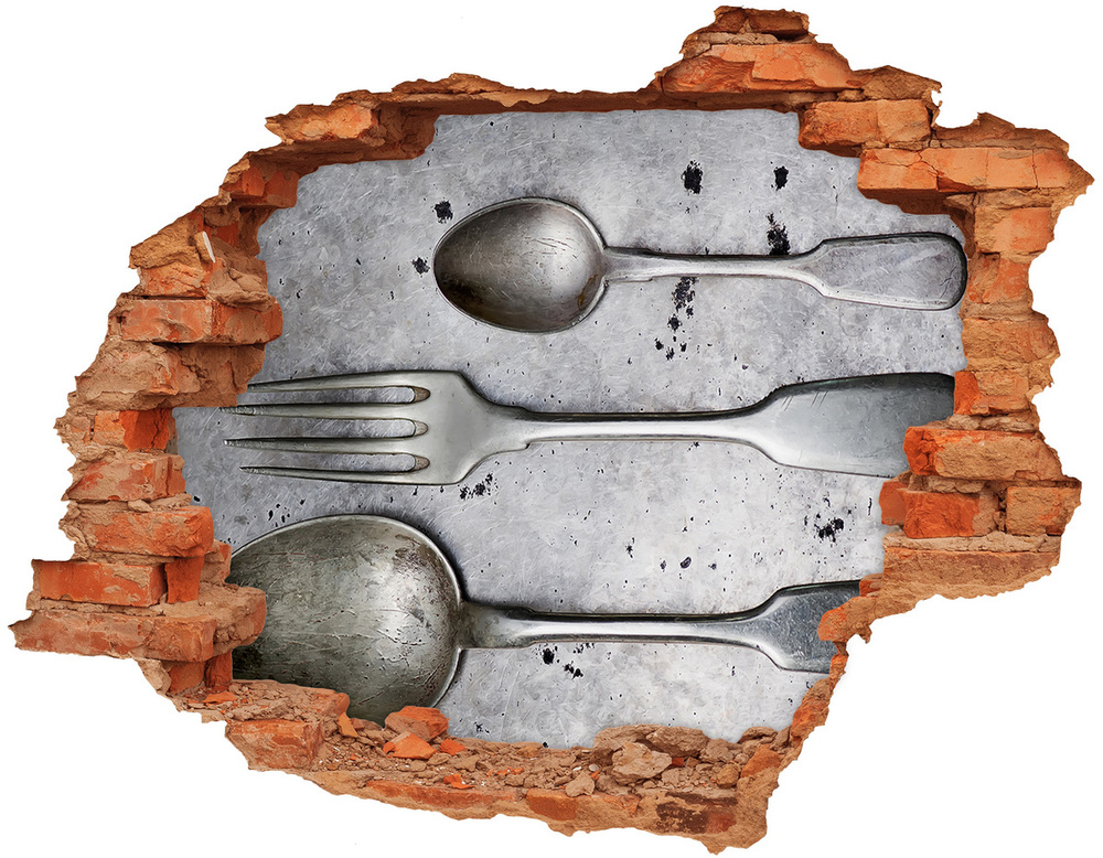 Hole in the wall sticker Cutlery