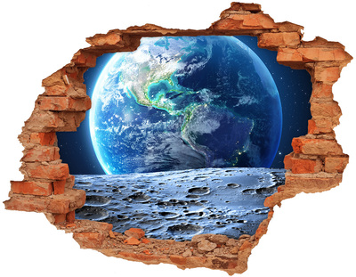 Hole in the wall decal Cosmic view from a hole in the wall