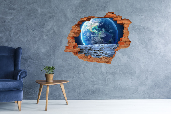 Hole in the wall decal Planet Earth