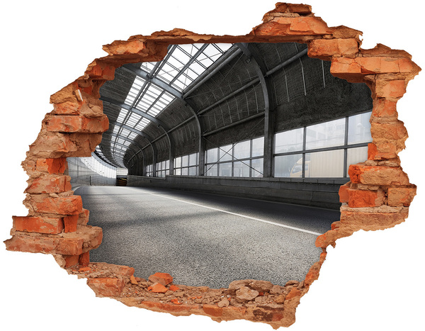 3D wall hole wallpaper Urban charm behind the hole