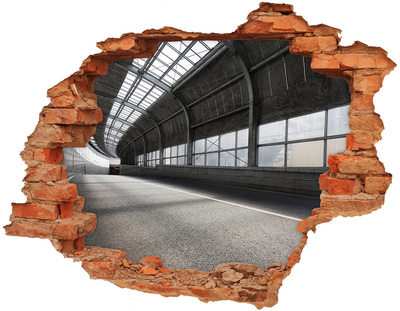 3D wall hole wallpaper Urban charm behind the hole