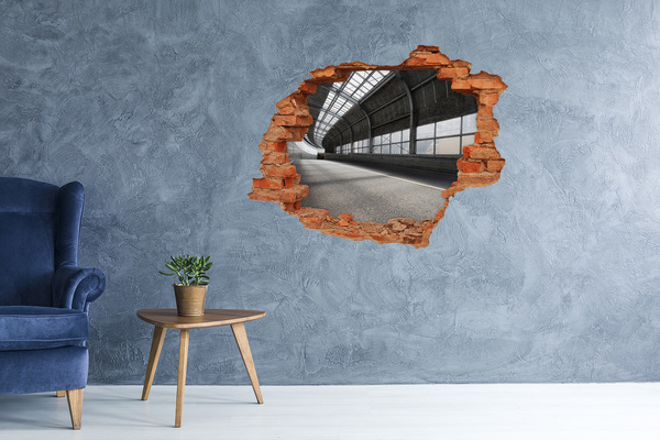 3D wall hole wallpaper Urban charm behind the hole